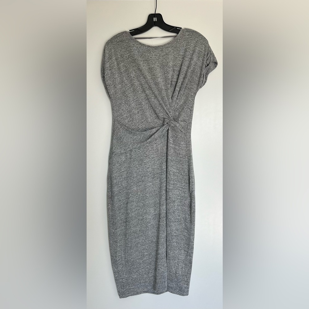 GAP Gray Knot-Front Midi Dress